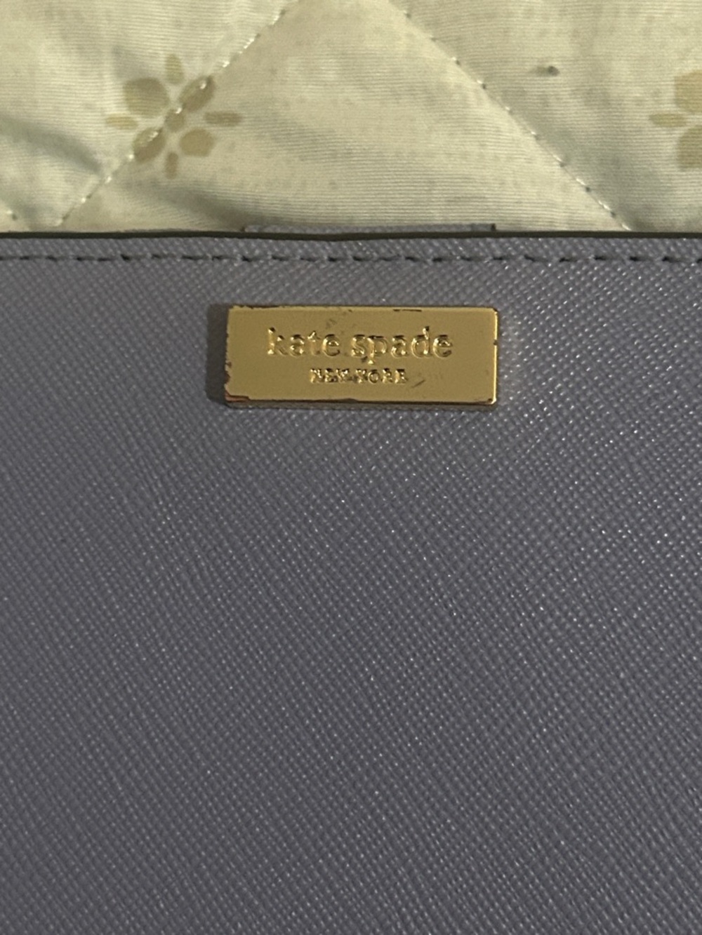 kate spade Lavender Saffiano Continental Wallet with Gold Plaque - Picture 2 of 7